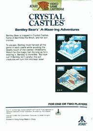 Box back cover for Crystal Castles on the Atari 8-bit.
