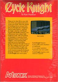 Box back cover for Cycle Knight on the Atari 8-bit.