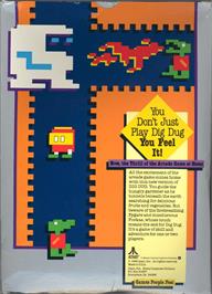 Box back cover for Dig Dug on the Atari 8-bit.