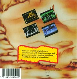 Box back cover for Draconus on the Atari 8-bit.