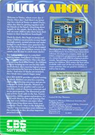Box back cover for Ducks Ahoy! on the Atari 8-bit.
