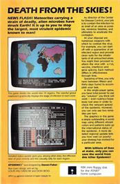 Box back cover for Epidemic! on the Atari 8-bit.