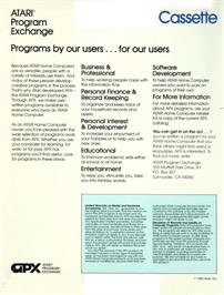 Box back cover for Excalibur on the Atari 8-bit.