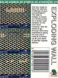 Box back cover for Exploding Wall on the Atari 8-bit.