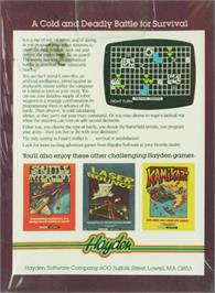 Box back cover for Final Conflict on the Atari 8-bit.