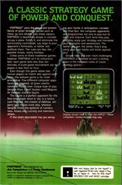 Box back cover for Fortress on the Atari 8-bit.