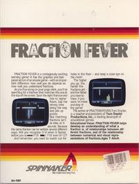 Box back cover for Fraction Fever on the Atari 8-bit.