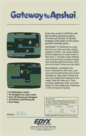 Box back cover for Gateway to Apshai on the Atari 8-bit.
