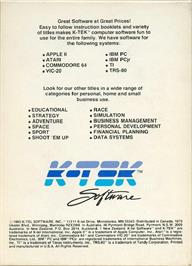 Box back cover for Gorgon on the Atari 8-bit.