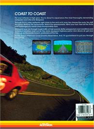 Box back cover for Great American Cross-Country Road Race on the Atari 8-bit.
