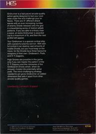 Box back cover for Gridrunner on the Atari 8-bit.