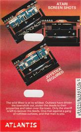 Box back cover for Gunfighter on the Atari 8-bit.