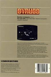 Box back cover for Gyruss on the Atari 8-bit.