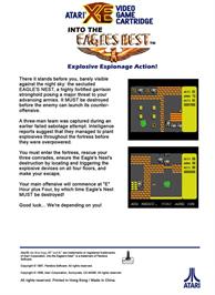 Box back cover for Into the Eagle's Nest on the Atari 8-bit.