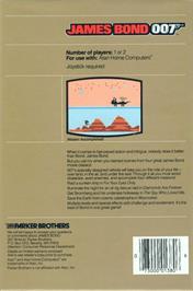 Box back cover for James Bond 007 on the Atari 8-bit.