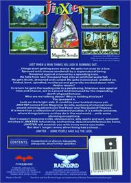 Box back cover for Jinxter on the Atari 8-bit.