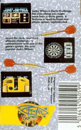 Box back cover for Jocky Wilson's Darts Challenge on the Atari 8-bit.