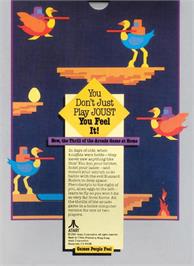 Box back cover for Joust on the Atari 8-bit.