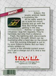 Box back cover for Juice! on the Atari 8-bit.