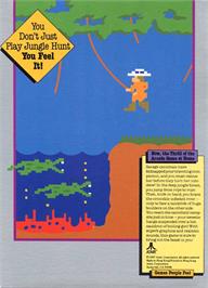 Box back cover for Jungle Hunt on the Atari 8-bit.