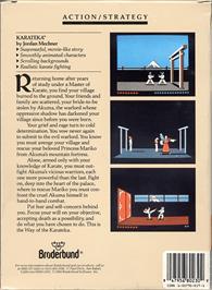 Box back cover for Karateka on the Atari 8-bit.