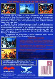 Box back cover for Knight Orc on the Atari 8-bit.