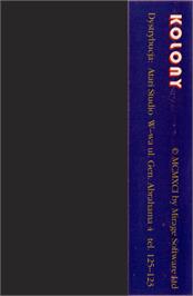 Box back cover for Kolony on the Atari 8-bit.
