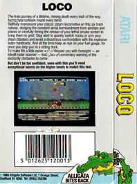 Box back cover for Loco on the Atari 8-bit.