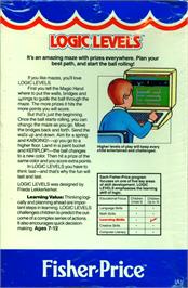 Box back cover for Logic Levels on the Atari 8-bit.