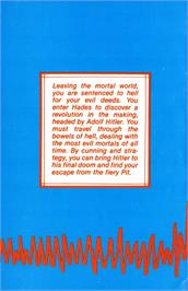 Box back cover for Lucifer's Realm on the Atari 8-bit.