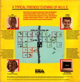 Box back cover for M.U.L.E. on the Atari 8-bit.