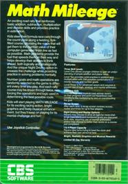 Box back cover for Math Mileage on the Atari 8-bit.