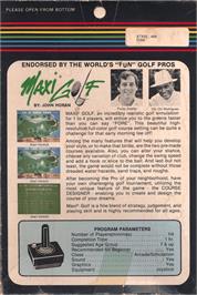 Box back cover for Maxi Golf on the Atari 8-bit.