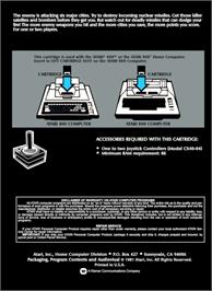 Box back cover for Missile Command on the Atari 8-bit.