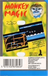 Box back cover for Monkey Magic on the Atari 8-bit.