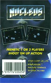 Box back cover for Nucleus on the Atari 8-bit.