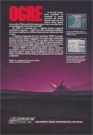 Box back cover for Ogre on the Atari 8-bit.