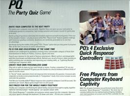 Box back cover for PQ: The Party Quiz Game on the Atari 8-bit.