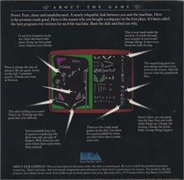Box back cover for Pinball Construction Set on the Atari 8-bit.