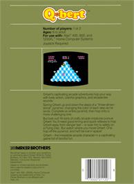 Box back cover for Q*bert on the Atari 8-bit.