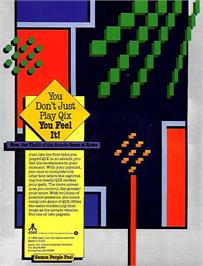 Box back cover for Qix on the Atari 8-bit.