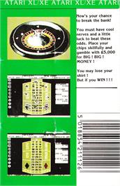 Box back cover for Roulette Simulator on the Atari 8-bit.