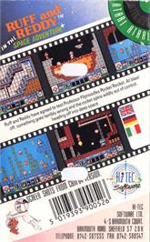 Box back cover for Ruff and Reddy in the Space Adventure on the Atari 8-bit.