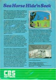 Box back cover for Sea Horse Hide'n Seek on the Atari 8-bit.