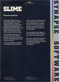 Box back cover for Slime on the Atari 8-bit.