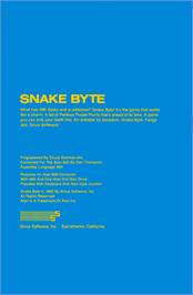 Box back cover for Snake Byte on the Atari 8-bit.