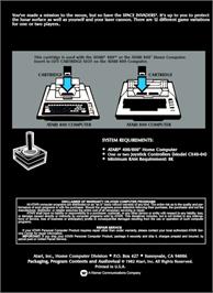 Box back cover for Space Invaders on the Atari 8-bit.