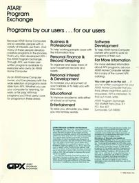 Box back cover for Spelling Genie on the Atari 8-bit.