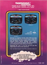 Box back cover for Springer on the Atari 8-bit.