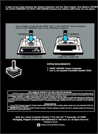 Box back cover for Star Raiders on the Atari 8-bit.